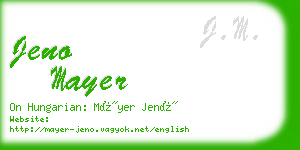 jeno mayer business card